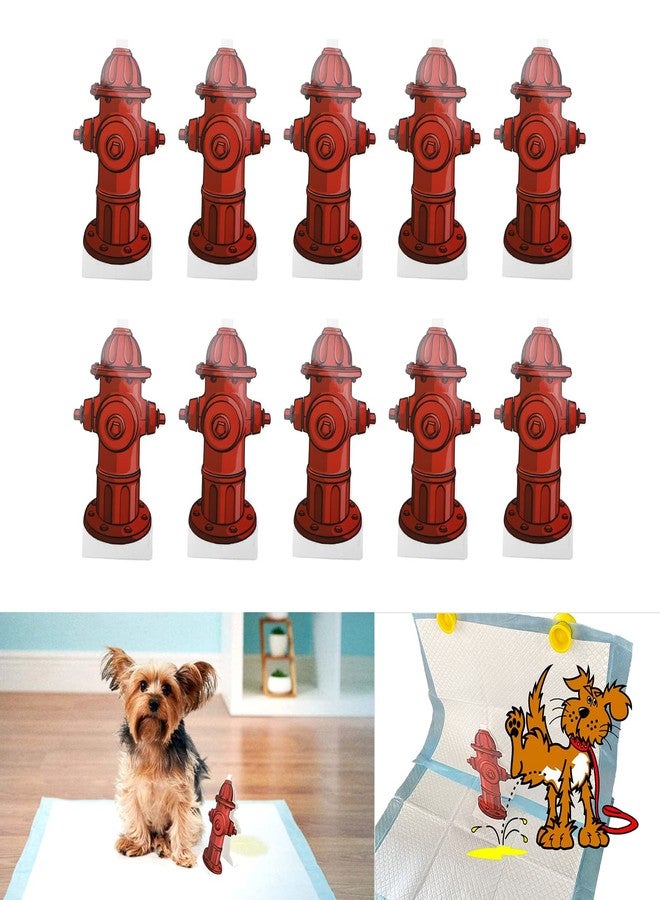 Kodrily 10Pcs Fire Hydrant Pee Pads for Dogs, Reusable Dog Pee Pad Trainer Paper Card, Red Fire Hydrant Shaped Pet Diaper Pad for Male Puppies Dogs Potty, 7.3 x 3.9in - Image 1